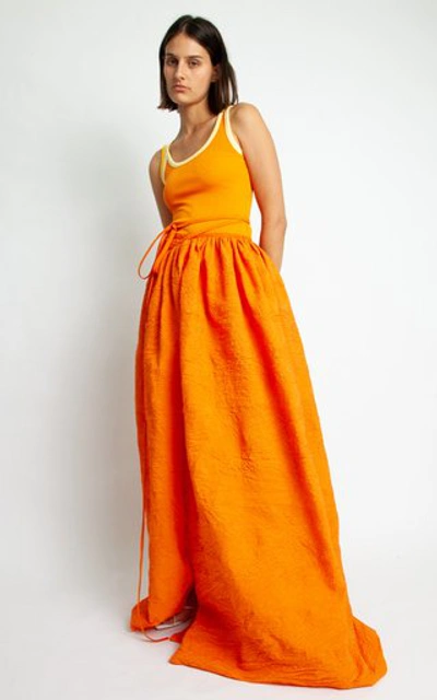 Shop Christopher Esber Wrapped Cocoon Skirt In Orange
