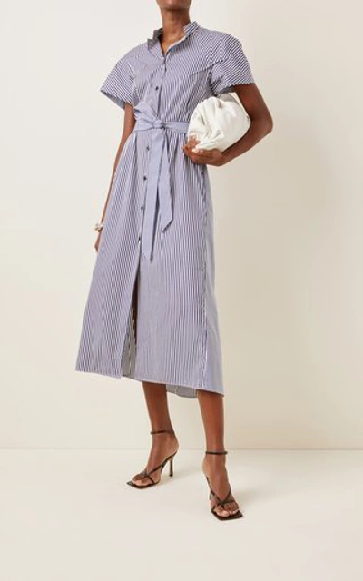 Shop Martin Grant Women's Belted Striped Cotton Midi Shirt Dress