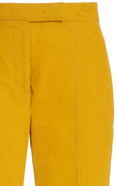 Shop Gabriela Hearst Leda Flared Corduroy Trousers In Yellow