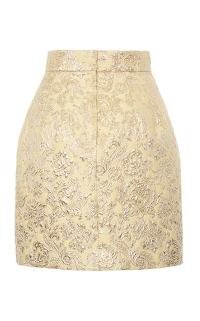 Shop Dolce & Gabbana Women's Metallic Floral Brocade Mini Skirt In Gold