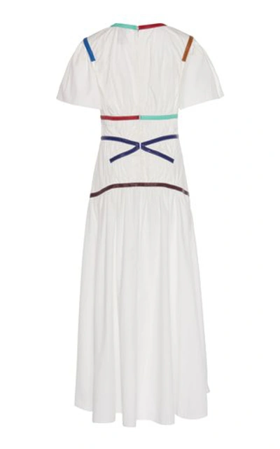 Shop Rosie Assoulin Criss Cross Applesauce Cotton Midi Dress In White