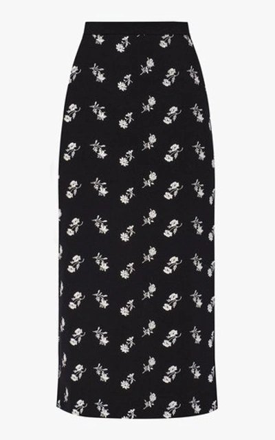 Shop Erdem Maira Skirt In Black/white