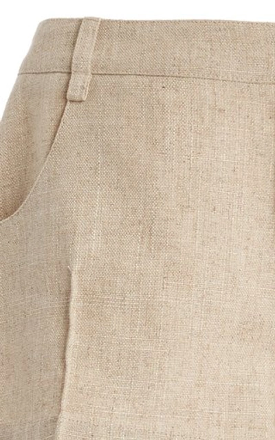 Shop Jacquemus Woven Shorts In Neutral
