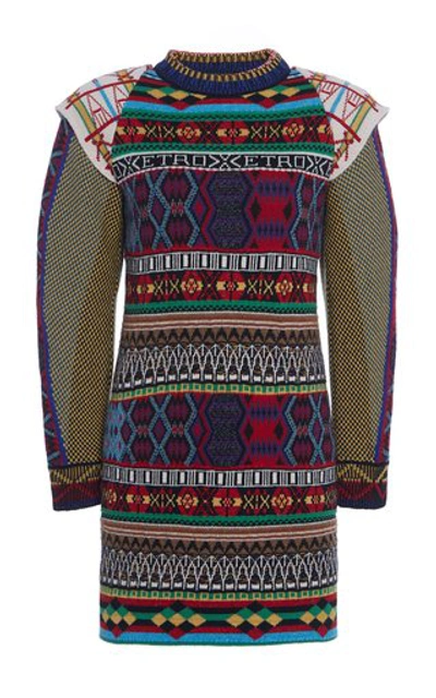 Shop Etro Women's Jacquard Wool-blend Mini Dress In Multi