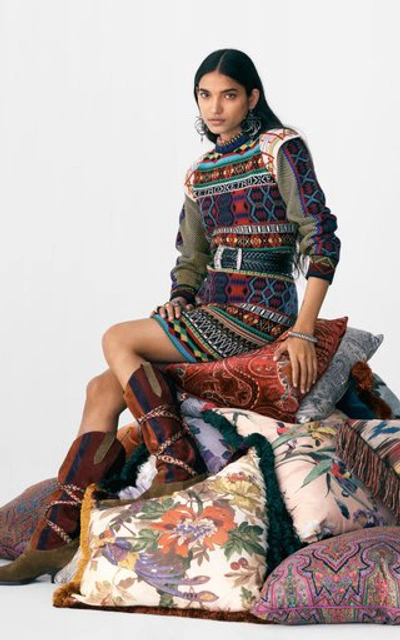 Shop Etro Women's Jacquard Wool-blend Mini Dress In Multi