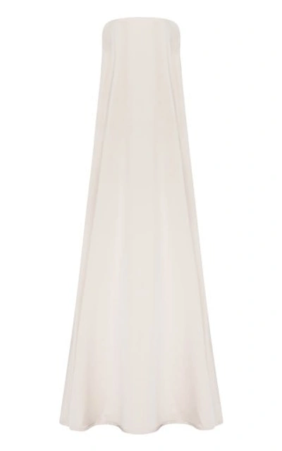 Shop Anna Quan Delfina Strapless Crepe Maxi Dress In White