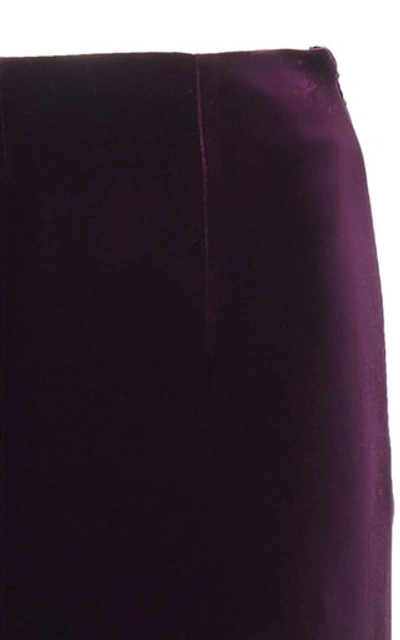 Shop Galvan Winter Sun Velvet Wide-leg Trousers In Purple