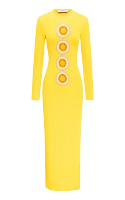 Shop Christopher Esber Women's Verner Disc Cutout Knit Dress In Yellow