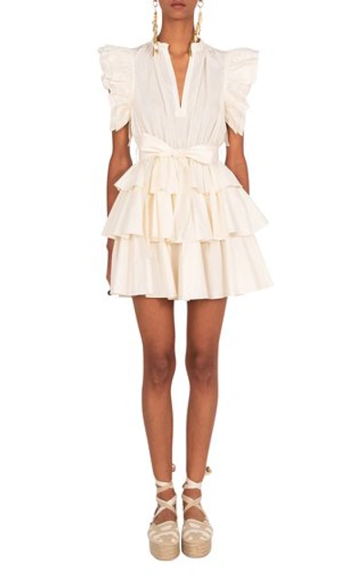 Shop Ulla Johnson Honoria Belted Cotton Dress In White