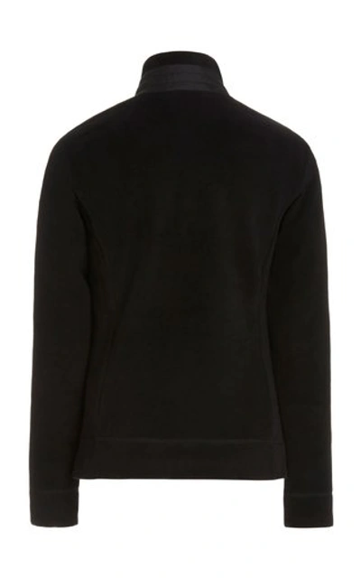 Shop Moncler Women's Quilted Fleece Turtleneck Top In Black