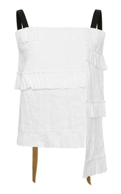 Shop Loewe Broderie Anglaise Ruffle Top In White