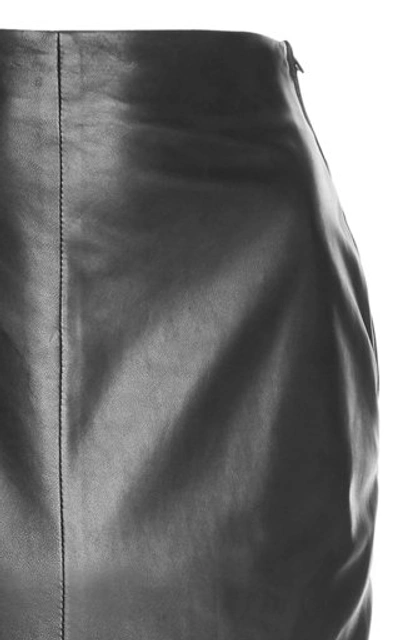 Shop Tom Ford Women's Asymmetric Leather Midi Skirt In Black