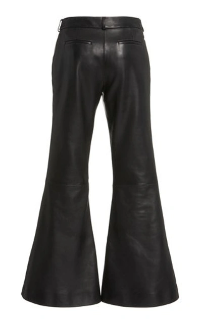 Shop Khaite Women's Charles High-rise Leather Pants In Black,burgundy