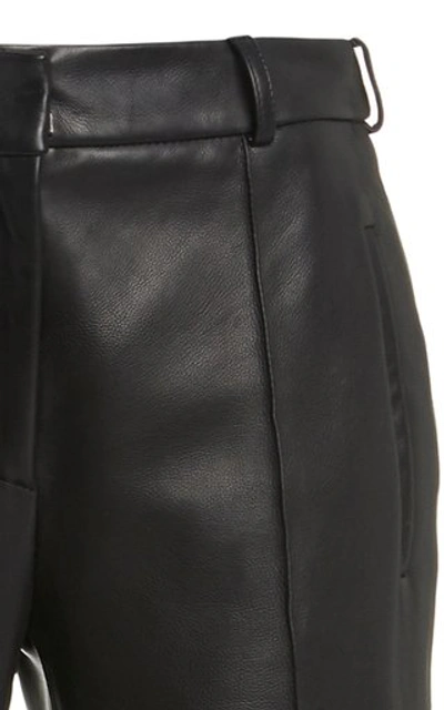 Shop Khaite Women's Charles High-rise Leather Pants In Black,burgundy