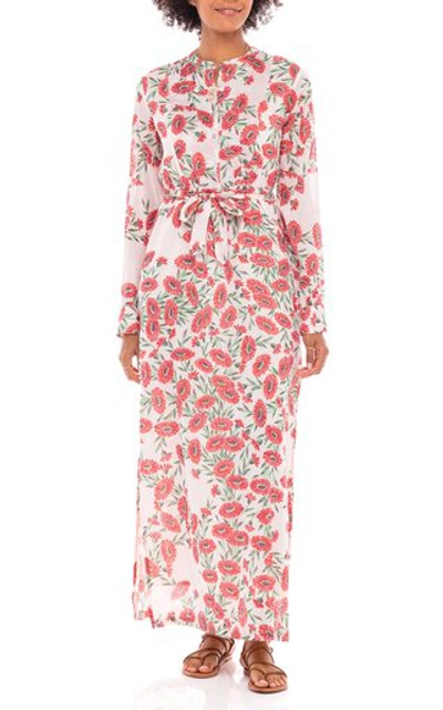 Banjanan Crystal Cotton Voile Maxi Dress In Floral