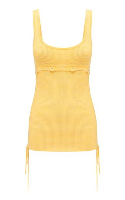 Shop Christopher Esber Deconstructed Knit Tank Top In Yellow