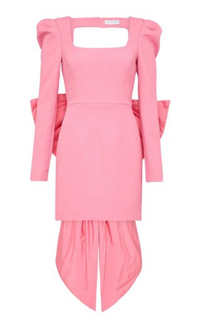 Shop Rebecca Vallance Women's Montez Open-back Bow Crepe Mini Dress In Pink