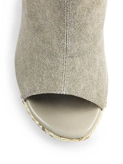 Shop Stuart Weitzman Espadrille Wedge Sandals In Grey