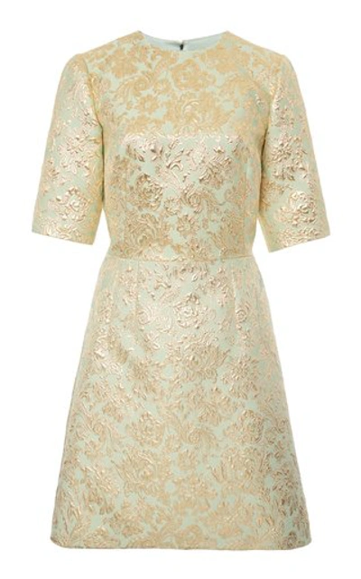 Shop Dolce & Gabbana Women's Metallic Floral Brocade Mini Dress