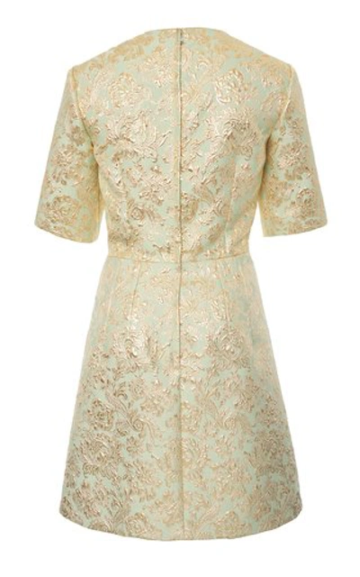 Shop Dolce & Gabbana Women's Metallic Floral Brocade Mini Dress