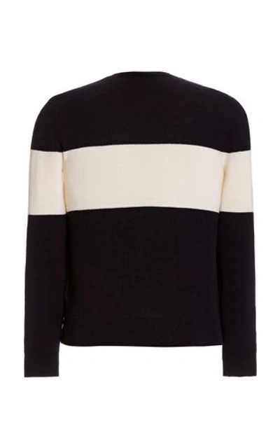 Shop Ralph Lauren Striped Cashmere Sweater In Navy
