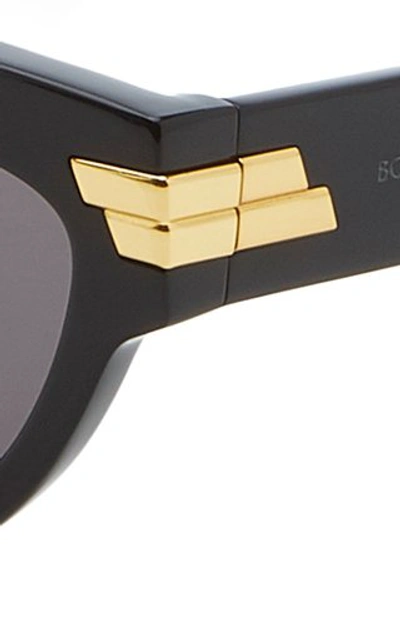 Shop Bottega Veneta Cat-eye Acetate Sunglasses In Black