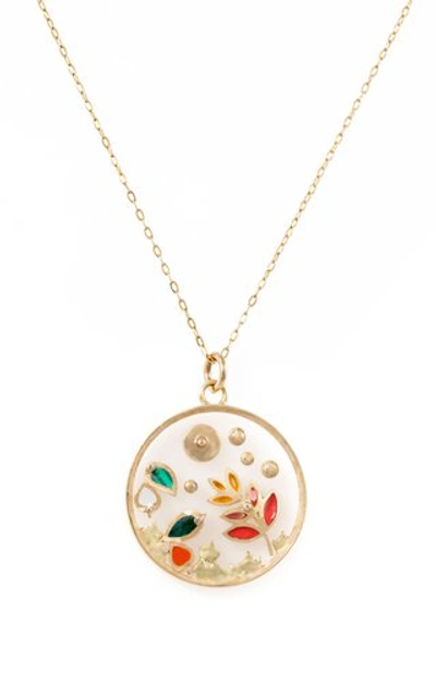 Shop L'atelier Nawbar Love Autumn 18k Yellow Gold Pendant Necklace In Orange