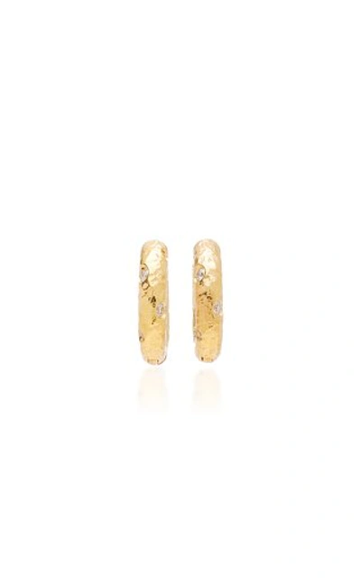 Shop Octavia Elizabeth Petite Gabby 18k Yellow Gold Diamond Hoop Earrings