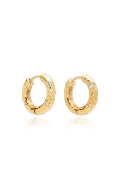 Shop Octavia Elizabeth Petite Gabby 18k Yellow Gold Diamond Hoop Earrings