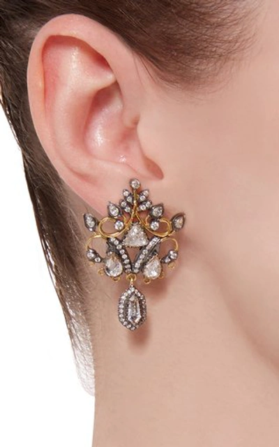 Shop Amrapali Women's 18k Black And Yellow Gold Diamond Earrings In White