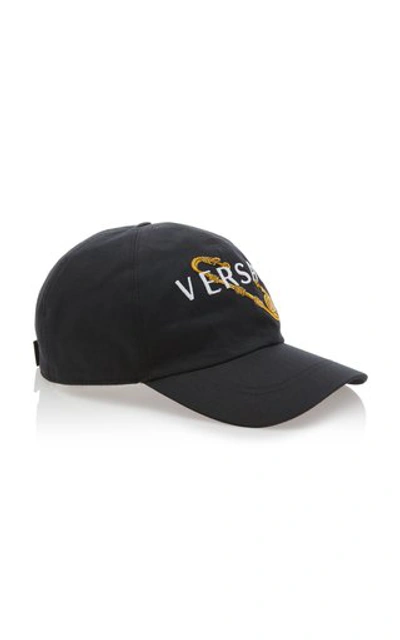 Shop Versace Women's Logo Baseball Cap In Black
