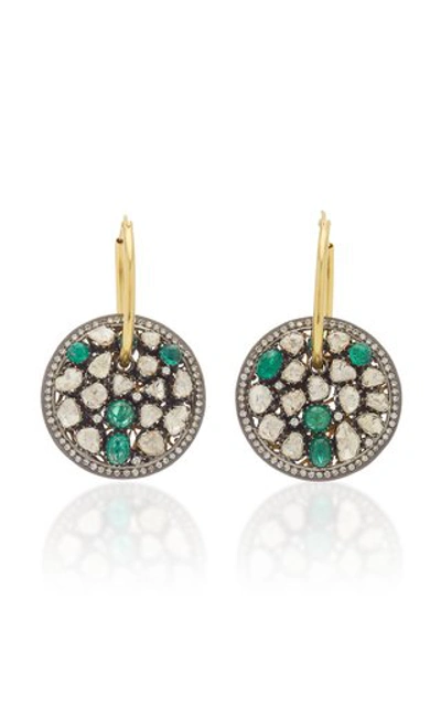 Shop Amrapali Women's 14k Yellow Gold Emerald; Diamond Earrings In Green