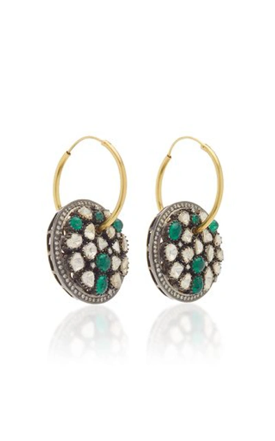 Shop Amrapali Women's 14k Yellow Gold Emerald; Diamond Earrings In Green