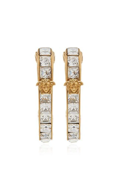 Shop Versace Women's Medusa Crystal-embellished Ear Cuffs In Gold