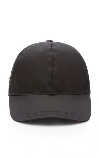 Shop Prada Nylon Baseball Cap In Black
