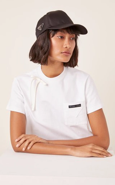 Prada Womens Black Brand-plaque Six-panel Recycled-polyamide Baseball Cap In Black