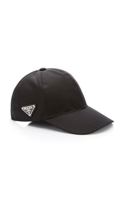 Prada Womens Black Brand-plaque Six-panel Recycled-polyamide Baseball Cap In Black