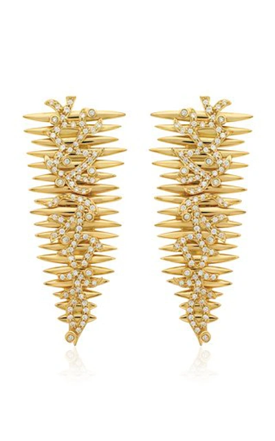 Shop Hueb Women's Tribal 18k Yellow Gold Diamond Earrings
