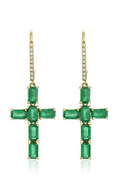 Emerald cross shop earrings