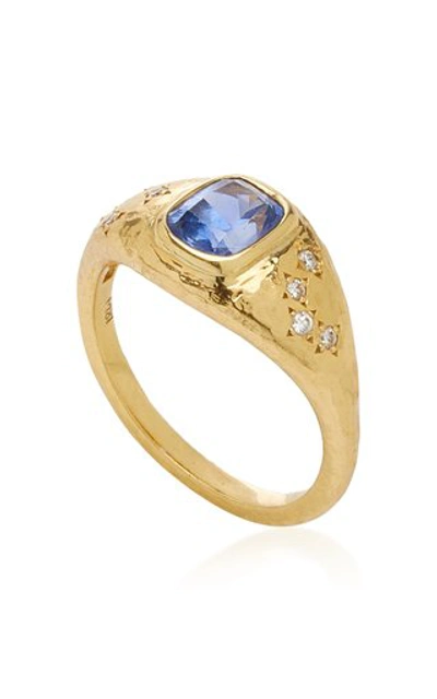 Shop Octavia Elizabeth Women's Imogen 18k Yellow Gold Sapphire; Diamond Ring In Blue