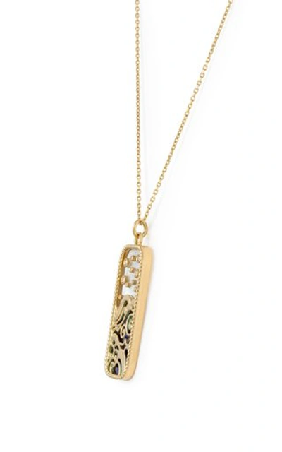 Shop L'atelier Nawbar Elements Of Love 18k Yellow Gold Water Pendant Necklace In White