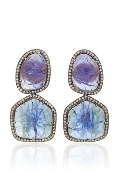 Shop Amrapali Women's 18k Gold Tanzanite And Diamond Earrings In Purple