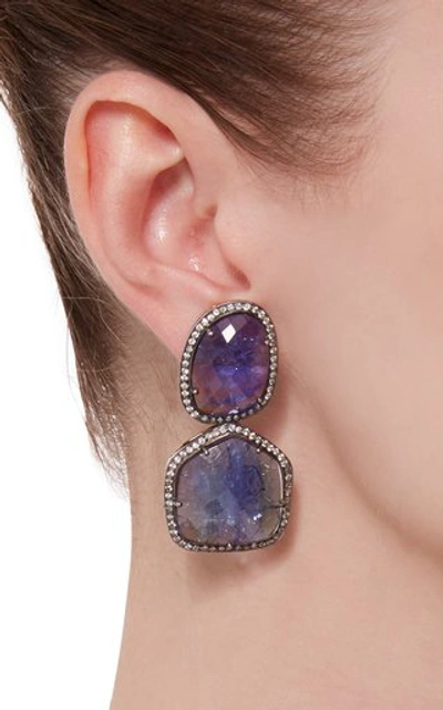 Shop Amrapali Women's 18k Gold Tanzanite And Diamond Earrings In Purple
