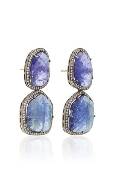 Shop Amrapali Women's 18k Gold Tanzanite And Diamond Earrings In Purple