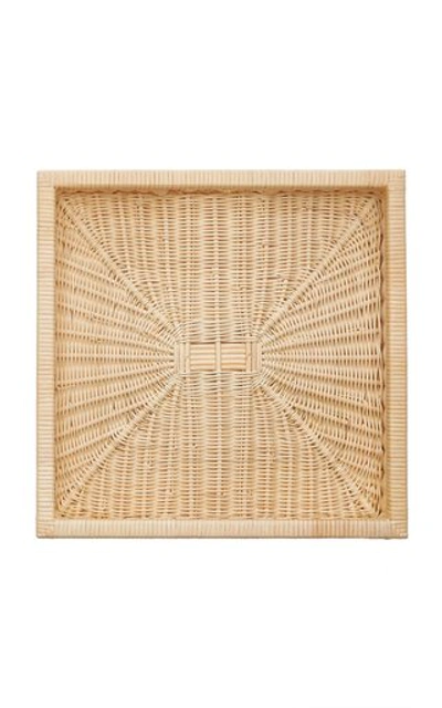 Moda Domus Raffia Square Tray In Neutral