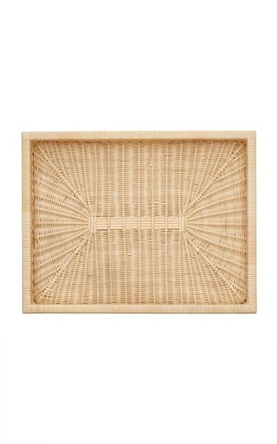 Moda Domus Raffia Rectangular Tray In Neutral