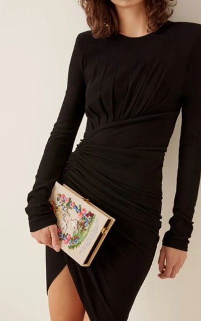 Shop Olympia Le-tan Birds Of Marie Embroidered Book Clutch In Pink