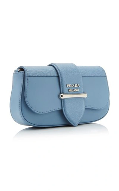 Shop Prada Leather Sidonie Bag In Blue