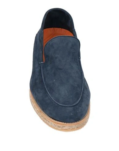 Shop Andrea Ventura Firenze Man Loafers Slate Blue Size 9 Soft Leather