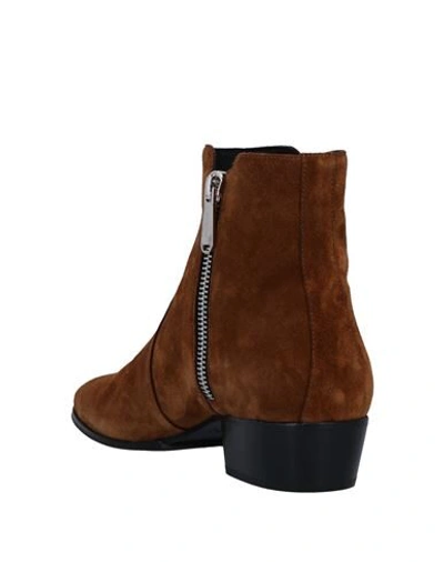 Shop Balmain Ankle Boots In Brown